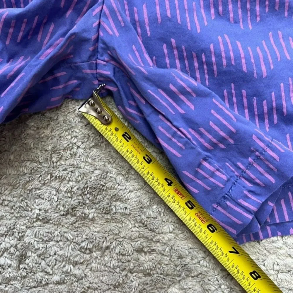 Armani Exchange Elastic Waist Blue Purple Zig-Zag Print Shorts Mens 30